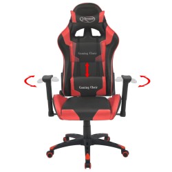 vidaXL Silla de escritorio reclinable Racing de cuero artificial roja
