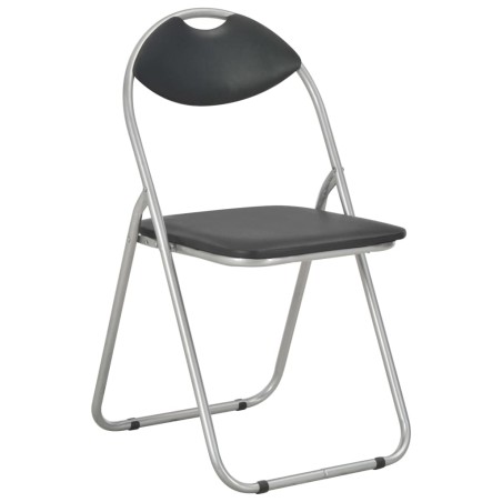 vidaXL Sillas de comedor plegables 2 unidades cuero sintético negro