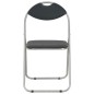 vidaXL Sillas de comedor plegables 2 unidades cuero sintético negro