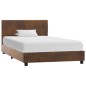 vidaXL Estructura de cama de piel de ante artificial marrón 100x200 cm