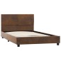 vidaXL Estructura de cama de piel de ante artificial marrón 100x200 cm