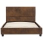 vidaXL Estructura de cama de piel de ante artificial marrón 100x200 cm