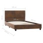 vidaXL Estructura de cama de piel de ante artificial marrón 100x200 cm