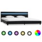 vidaXL Estructura de cama con LED cuero sintético negro 180x200 cm vidaXL Estructura de cama con LED cuero sintético negro 180x200 cm