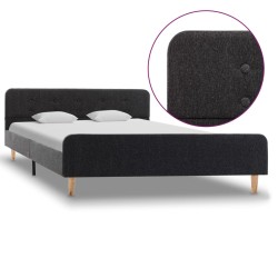 vidaXL Estructura de cama de arpillera gris oscuro 160x200 cm