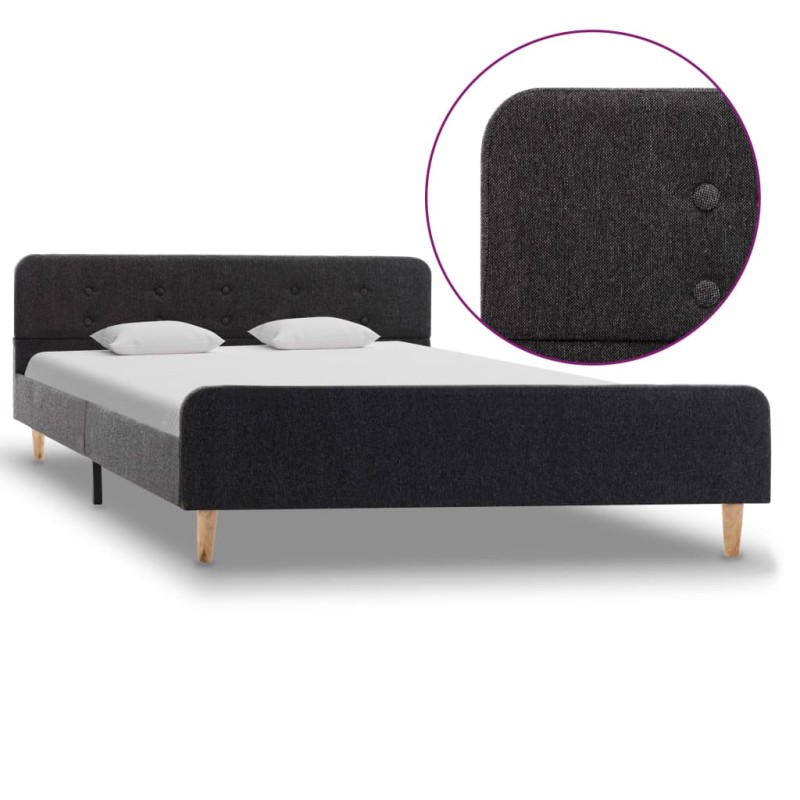 vidaXL Estructura de cama de arpillera gris oscuro 160x200 cm