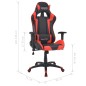 vidaXL Silla de escritorio reclinable Racing de cuero artificial roja vidaXL Silla de escritorio reclinable Racing de cuero artificial roja