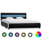 vidaXL Estructura de cama con LED de cuero sintético negro 140x200 cm vidaXL Estructura de cama con LED de cuero sintético negro 140x200 cm
