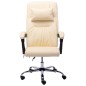 vidaXL Silla de oficina de masaje de cuero sintético crema vidaXL Silla de oficina de masaje de cuero sintético crema