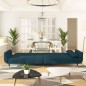 vidaXL Sofá cama de 2 plazas con dos cojines terciopelo azul vidaXL Sofá cama de 2 plazas con dos cojines terciopelo azul