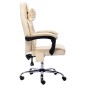vidaXL Silla de oficina de masaje de cuero sintético crema vidaXL Silla de oficina de masaje de cuero sintético crema