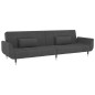 vidaXL Sofá cama de 2 plazas con dos almohadas terciopelo gris oscuro vidaXL Sofá cama de 2 plazas con dos almohadas terciopelo gris oscuro