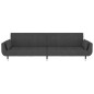 vidaXL Sofá cama de 2 plazas con dos almohadas terciopelo gris oscuro vidaXL Sofá cama de 2 plazas con dos almohadas terciopelo gris oscuro