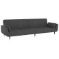 vidaXL Sofá cama de 2 plazas con dos almohadas terciopelo gris oscuro vidaXL Sofá cama de 2 plazas con dos almohadas terciopelo gris oscuro