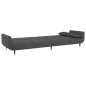 vidaXL Sofá cama de 2 plazas con dos almohadas terciopelo gris oscuro vidaXL Sofá cama de 2 plazas con dos almohadas terciopelo gris oscuro