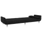 vidaXL Sofá cama de 2 plazas con dos almohadas terciopelo negro vidaXL Sofá cama de 2 plazas con dos almohadas terciopelo negro