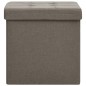 vidaXL Taburete con almacenaje plegable lino sintético gris taupe vidaXL Taburete con almacenaje plegable lino sintético gris taupe