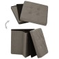 vidaXL Taburete con almacenaje plegable lino sintético gris taupe vidaXL Taburete con almacenaje plegable lino sintético gris taupe