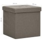 vidaXL Taburete con almacenaje plegable lino sintético gris taupe vidaXL Taburete con almacenaje plegable lino sintético gris taupe