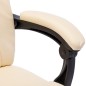 vidaXL Silla de oficina de masaje de cuero sintético crema vidaXL Silla de oficina de masaje de cuero sintético crema