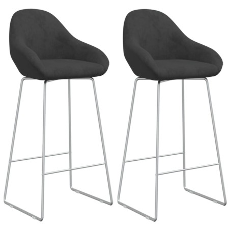 vidaXL Taburetes de cocina 2 unidades terciopelo negro