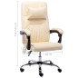 vidaXL Silla de oficina de masaje de cuero sintético crema vidaXL Silla de oficina de masaje de cuero sintético crema
