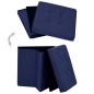 vidaXL Taburetes de almacenaje plegables 2 uds lino sintético azul vidaXL Taburetes de almacenaje plegables 2 uds lino sintético azul