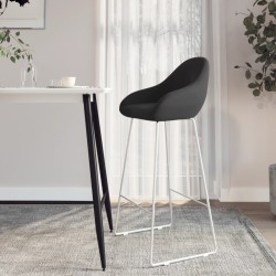 vidaXL Taburete de cocina de terciopelo negro