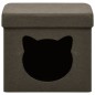 vidaXL Taburete plegable almacenaje estampado gatos tela marrón oscuro vidaXL Taburete plegable almacenaje estampado gatos tela marrón oscuro