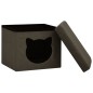 vidaXL Taburete plegable almacenaje estampado gatos tela marrón oscuro vidaXL Taburete plegable almacenaje estampado gatos tela marrón oscuro