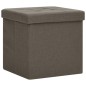 vidaXL Taburetes de almacenaje plegables 2 uds lino sintético marrón vidaXL Taburetes de almacenaje plegables 2 uds lino sintético marrón
