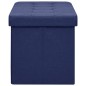 vidaXL Banco de almacenamiento plegable lino sintético azul vidaXL Banco de almacenamiento plegable lino sintético azul