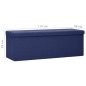 vidaXL Banco de almacenamiento plegable lino sintético azul vidaXL Banco de almacenamiento plegable lino sintético azul