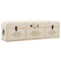 vidaXL Banco de almacenaje madera maciza de abeto y tela 110 cm vidaXL Banco de almacenaje madera maciza de abeto y tela 110 cm
