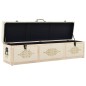 vidaXL Banco de almacenaje madera maciza de abeto y tela 110 cm vidaXL Banco de almacenaje madera maciza de abeto y tela 110 cm