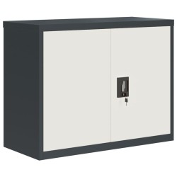 vidaXL Armario archivador de acero gris antracita y blanco 90x40x70 cm