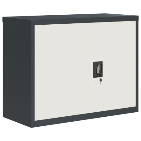 vidaXL Armario archivador de acero gris antracita y blanco 90x40x70 cm