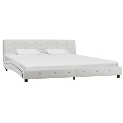 vidaXL Estructura de cama de cuero sintético blanco 180x200 cm