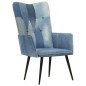 vidaXL Sillón orejero de tela vaquera patchwork vidaXL Sillón orejero de tela vaquera patchwork