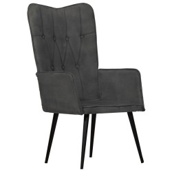 vidaXL Sillón orejero de cuero auténtico negro canela