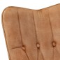 vidaXL Sillón orejero con reposapiés cuero auténtico marrón canela vidaXL Sillón orejero con reposapiés cuero auténtico marrón canela