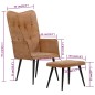vidaXL Sillón orejero con reposapiés cuero auténtico marrón canela vidaXL Sillón orejero con reposapiés cuero auténtico marrón canela