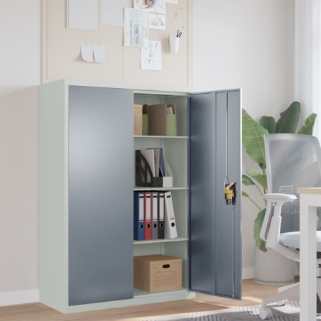 vidaXL Armario archivador acero gris claro y gris oscuro 90x40x140 cm
