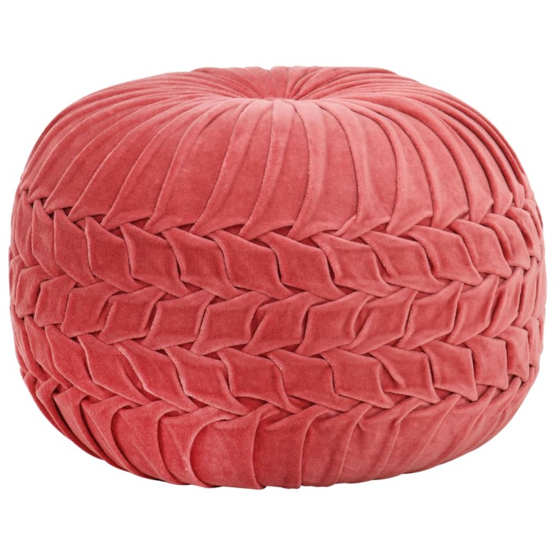 vidaXL Puf de terciopelo de algodón diseño bata rosa 40x30 cm vidaXL Puf de terciopelo de algodón diseño bata rosa 40x30 cm