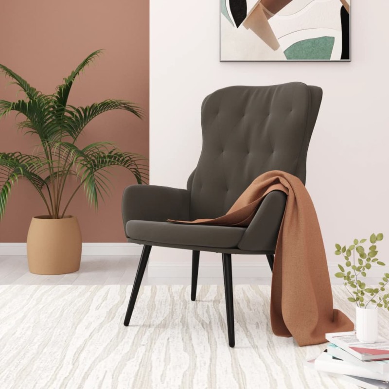 vidaXL Silla de relajación de terciopelo gris oscuro vidaXL Silla de relajación de terciopelo gris oscuro