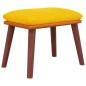 vidaXL Reposapiés tela y cuero sintético amarillo mostaza 45x29,5x35cm vidaXL Reposapiés tela y cuero sintético amarillo mostaza 45x29,5x35cm