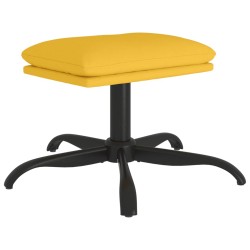 vidaXL Reposapiés de tela amarillo mostaza 60x60x36 cm