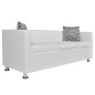 vidaXL Conjunto de sofás de 2 y 3 plazas y sillón de cuero artificial blanco vidaXL Conjunto de sofás de 2 y 3 plazas y sillón de cuero artificial blanco