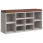 vidaXL Banco zapatero madera contrachapada gris hormigón 103x30x48 cm vidaXL Banco zapatero madera contrachapada gris hormigón 103x30x48 cm