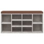 vidaXL Banco zapatero madera contrachapada gris hormigón 103x30x48 cm vidaXL Banco zapatero madera contrachapada gris hormigón 103x30x48 cm